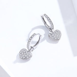 925 Sterling Silver CZ Pavé Setting Earrings for Women
