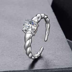 925 Sterling Silver Moissanite 0.65 Carat Ring for Women Size E