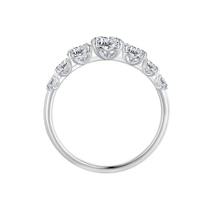 925 Sterling Silver Moissanite Engagement Ring with 5mm, 4mm, 3mm, 2.5mm Stones for Women