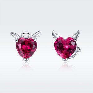 925 Sterling Silver Earrings with Pavé Setting CZ, 1*0.9cm for Women