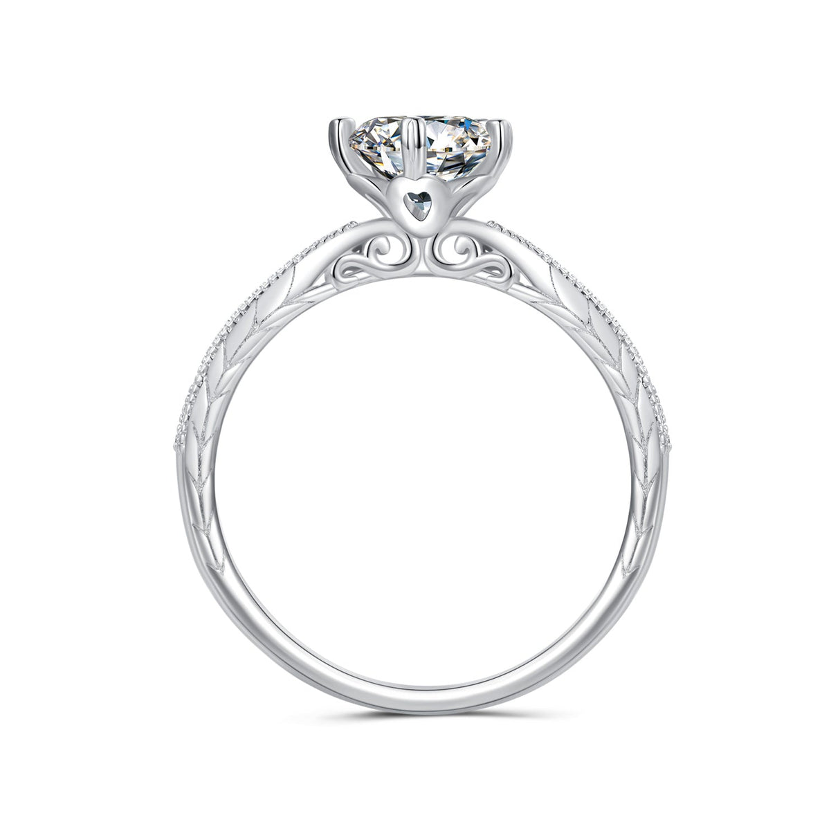 925 Sterling Silver Moissanite 0.8ct Ring Size 6 for Women