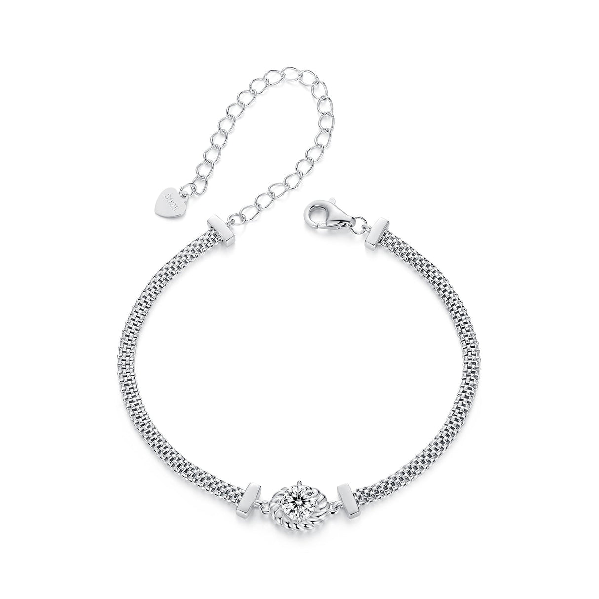 925 Sterling Silver 0.5 Carat Moissanite White Gold Plated Bracelet for Women