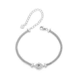 925 Sterling Silver 0.5 Carat Moissanite White Gold Plated Bracelet for Women