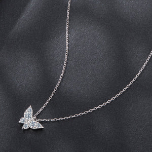 925 Sterling Silver Plated White Gold Moissanite Necklace 40+5cm for Women
