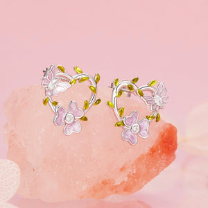 925 Sterling Silver Enamel CZ Plated Earrings
