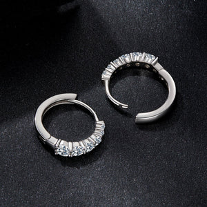 925 Sterling Silver Moissanite Necklace with White Gold Plating, 1.2cm for Women