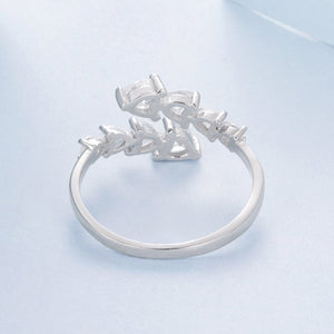925 Sterling Silver White Gold Plated Pavé Setting Rings for Women