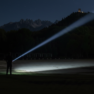 Rechargeable LED Flashlight | High Lumen Zoomable Torch with LCD Power Display