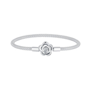 925 Sterling Silver Bracelet with Oxidized Finish and CZ 17.0 cm