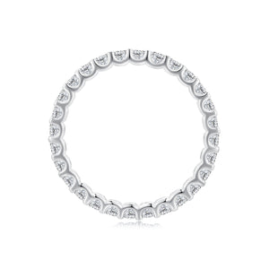 S925 Sterling Silver 2.0mm Moissanite Ring Size 9 for Women