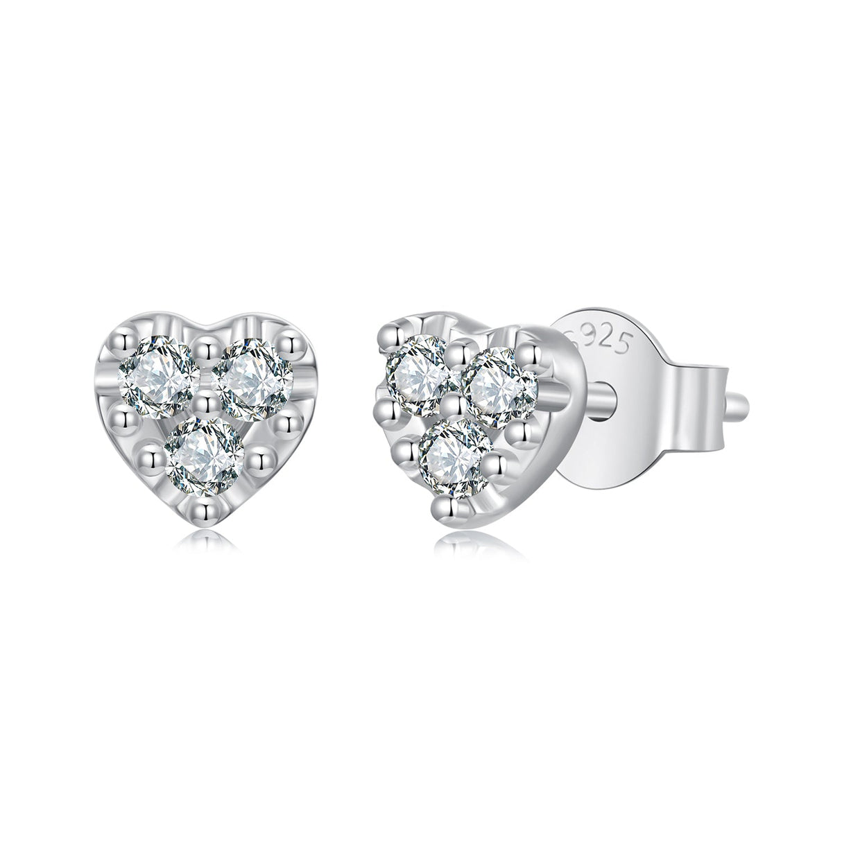925 Sterling Silver Moissanite 0.03 Carat Earrings for Women