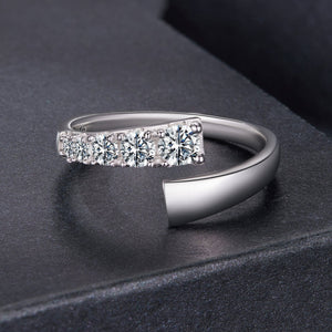 925 Sterling Silver Moissanite Ring Size E