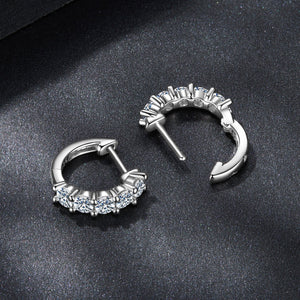 925 Sterling Silver Moissanite Earrings 1.3cm for Women