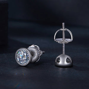 925 Sterling Silver 5.0mm Moissanite Earrings for Women