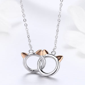 925 Sterling Silver Necklace, Length 38-45cm, Pendant 1.2*1cm, for Women