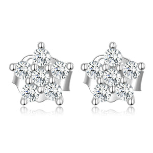 925 Sterling Silver Plated Platinum Pavé Setting CZ Earrings for Women