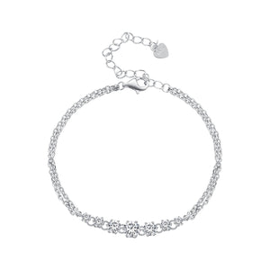 925 Sterling Silver 5MM Moissanite Bracelet for Women
