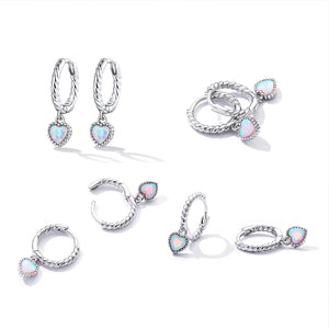 S925 Sterling Silver Translucent Opal Earrings