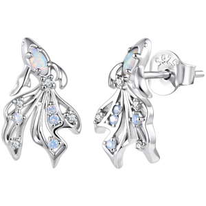 925 Sterling Silver White Nano Opal CZ 1.3*0.8cm Earrings for Women