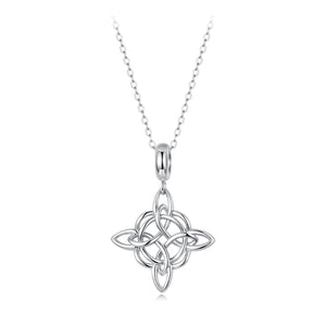 925 Sterling Silver Necklace with White Gold Plating and CZ - 40+5cm for Women