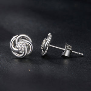 925 Sterling Silver Moissanite Earrings, 0.3cm, White Gold Plated, for Women