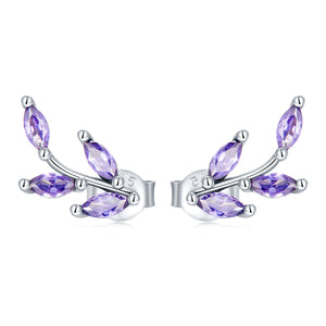 925 Sterling Silver Earrings with CZ and Oxidized Finish - 1.3*0.6cm