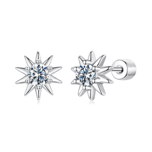 925 Sterling Silver Moissanite 0.10 Carat Earrings for Women - 0.7cm Size