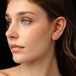 925 Sterling Silver Moissanite 0.10 Carat Earrings for Women