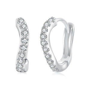 925 Sterling Silver Pavé CZ Earrings for Women