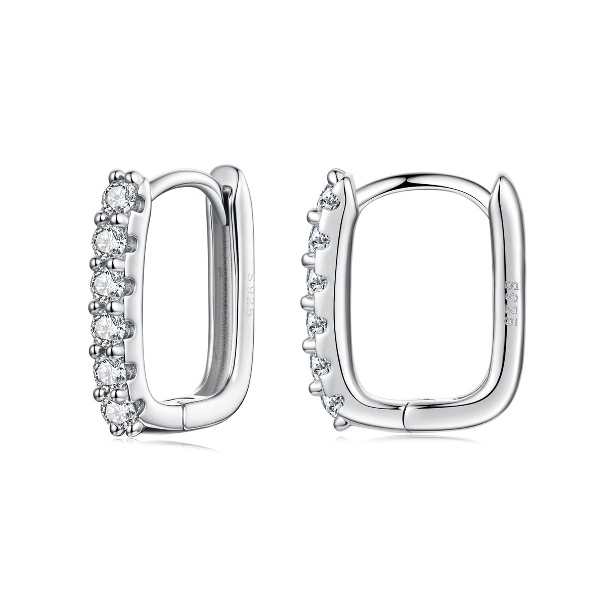 925 Sterling Silver Moissanite Earrings 1.4cm for Women