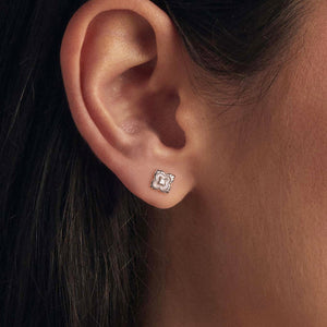 925 Sterling Silver Moissanite 0.8cm Earrings for Women