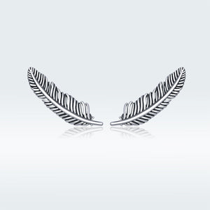 925 Sterling Silver Earrings - Oxidized Silver - 2.4cm x 0.7cm - Women