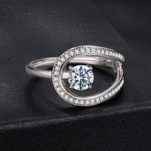 925 Sterling Silver 0.50 Carat Moissanite Ring Size 6 for Women