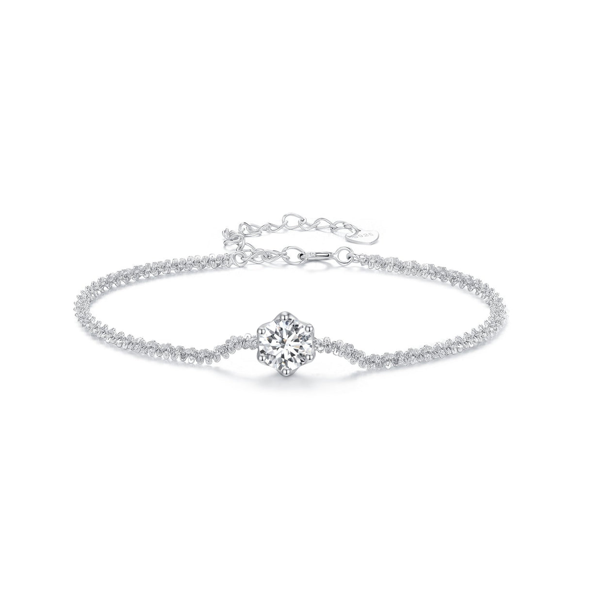 925 Sterling Silver 1 Carat Moissanite Bracelet for Women
