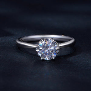 925 Sterling Silver Moissanite 1 Carat Ring Size 6 for Women