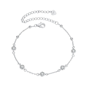 925 Sterling Silver 3mm Moissanite Bracelet for Women