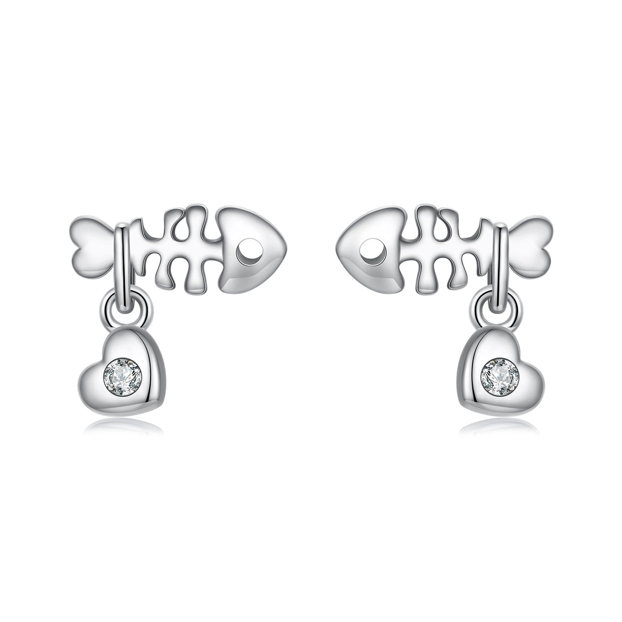 925 Sterling Silver Earrings with Pavé Setting CZ in Oxidized Silver