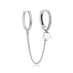 925 Sterling Silver Oxidized Pavé Setting CZ Earrings
