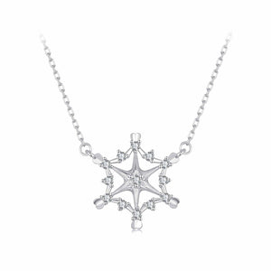 925 Sterling Silver White Gold Plated 1.8x1.9cm CZ Pendant Necklace for Women