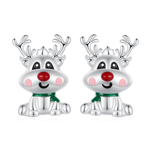 925 Sterling Silver Enamel Earrings 12x9mm