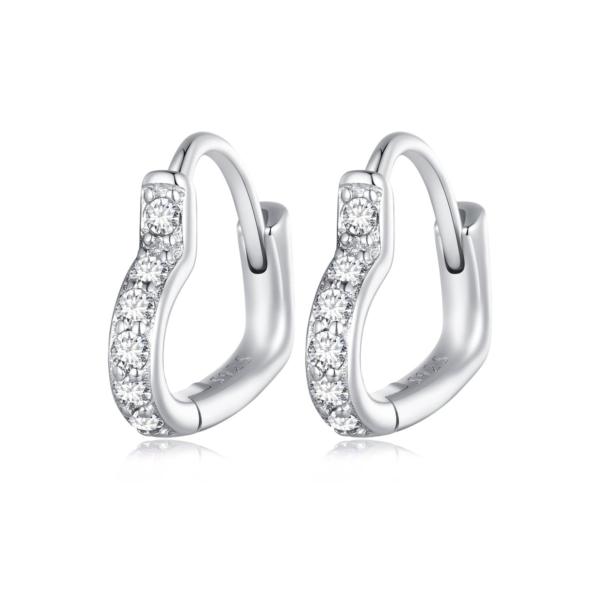 925 Sterling Silver Earrings with Pavé Setting CZ for Women