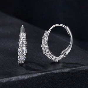 925 Sterling Silver Moissanite Earrings 13*4mm for Women