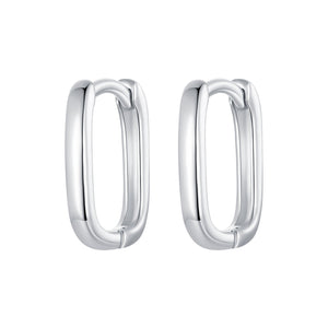 925 Sterling Silver Earrings 10*2mm with White Gold Plating for Women