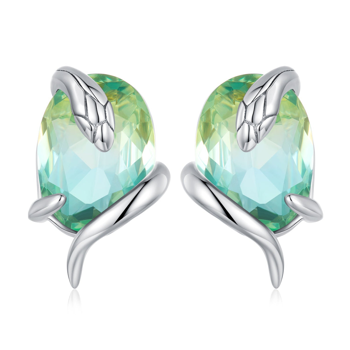 925 Sterling Silver Transparent Glass Earrings for Women