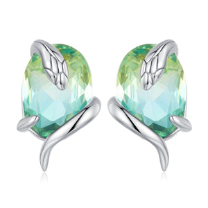 925 Sterling Silver Transparent Glass Earrings for Women