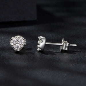 925 Sterling Silver Moissanite 0.03 Carat Earrings for Women
