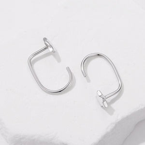 925 Sterling Silver Brass Earrings with White Gold Plating 1.4cm for Women