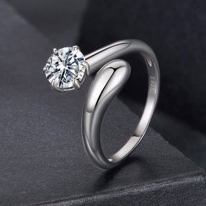 925 Sterling Silver 1 Carat Moissanite Ring for Women