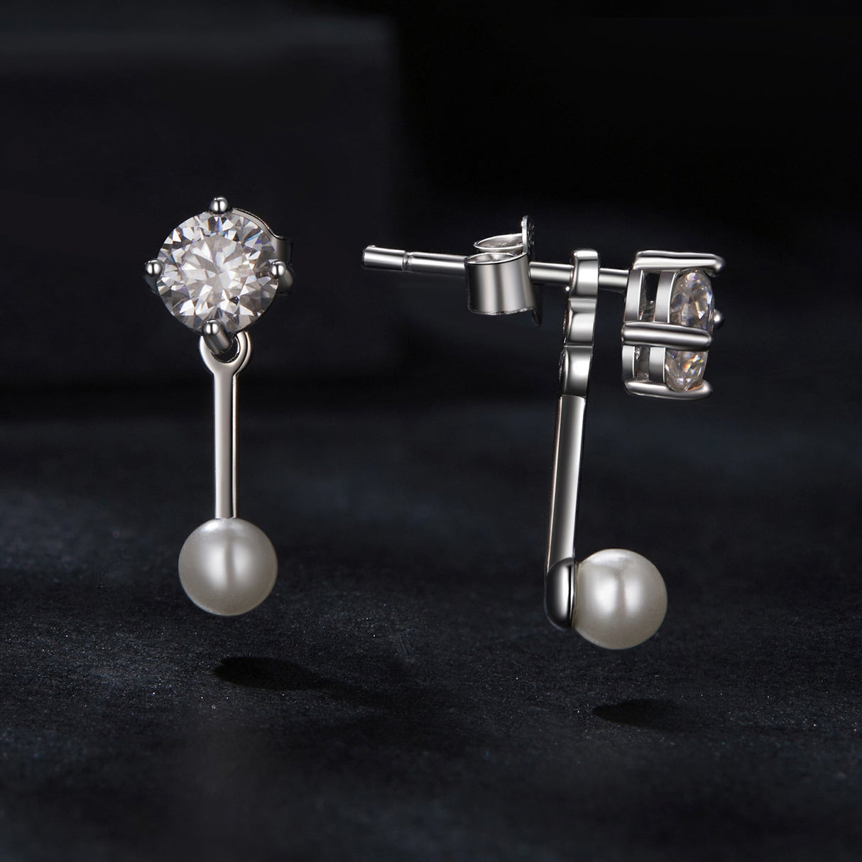 925 Sterling Silver 0.50 Carat Moissanite Earrings for Women