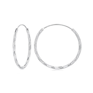 925 Sterling Silver Plated White Gold Earrings 3.0cm for Women